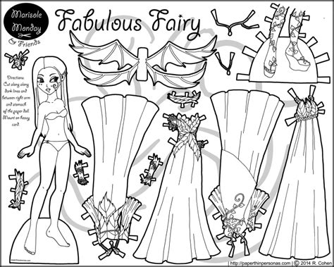 Printed on a color inkjet paper, these colorful and fun crafts are ready to cut out and play with. Fabulous Fairy Paper Doll Coloring Page - Paper Thin Personas