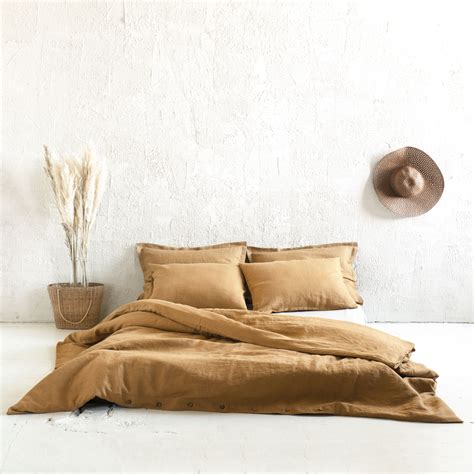 Our video lays out the easy steps for how to put on a duvet cover and will have you making your bed like a pro in no time. Beautiful yellow ochre linen duvet cover. When you use ...