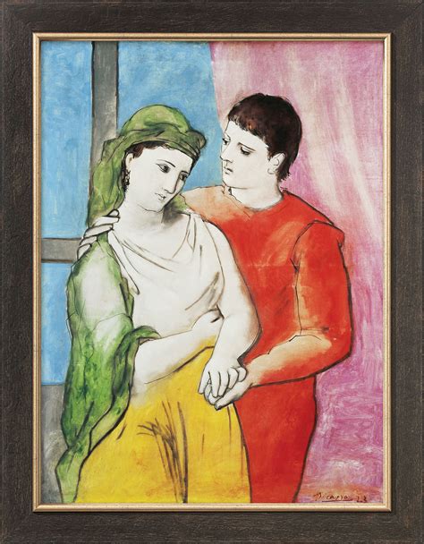 His cubist works are famous and highly desired prints. Pablo Picasso: Bild "The Lovers" (1923), gerahmt - ars mundi