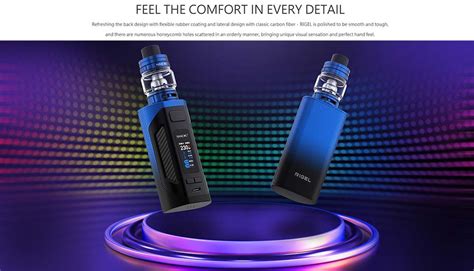 Such devices allow the user to personally pick an atomizer that suits their needs. Smok RIGEL 230W Starter Kit