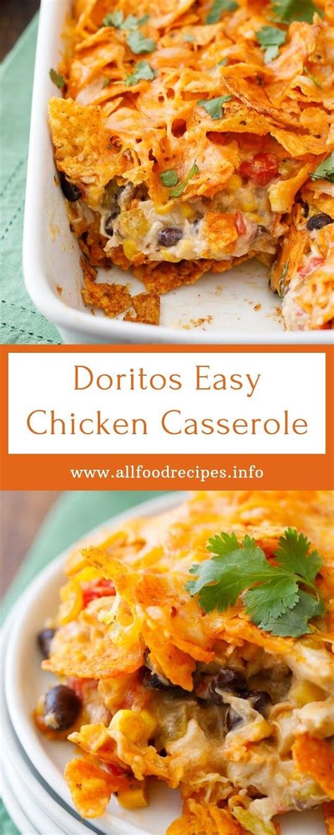 Layer bottom of slow cooker with doritos. Doritos Easy Chicken Casserole in 2020 | Chicken casserole ...