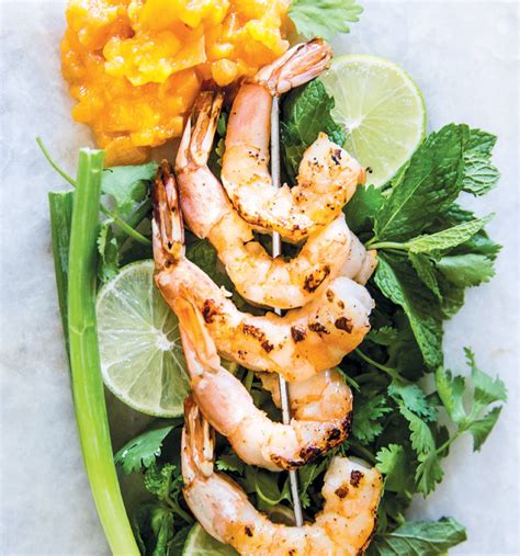 Grilled shrimp marinated with lime and tequila are delicious served hot and fresh off of the grill or served cold as a unique twist on a shrimp cocktail. Tequila-Marinated Shrimp with Ghost Pepper Persimmon Salsa ...
