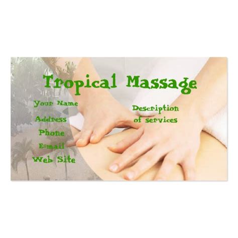 400 x 222 jpeg 24 кб. Tropical Massage Business Card | Zazzle