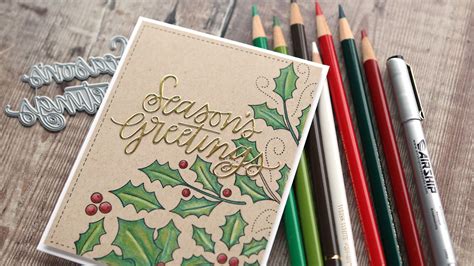 My family christmas cards (self.christmascards). Holiday Card Series 2018 - Day 24 - Colored Pencils on Kraft Cardstock | Holiday cards, Greeting ...