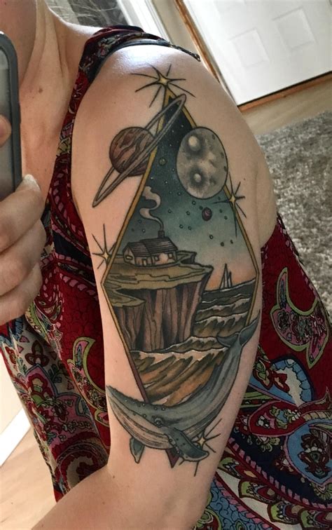 Thus the calf tattoo is easy to show off while going for a run, shooting some hoops, or playing some tennis. "A little perspective" by Gin Hicks at Icon in Portland OR ...