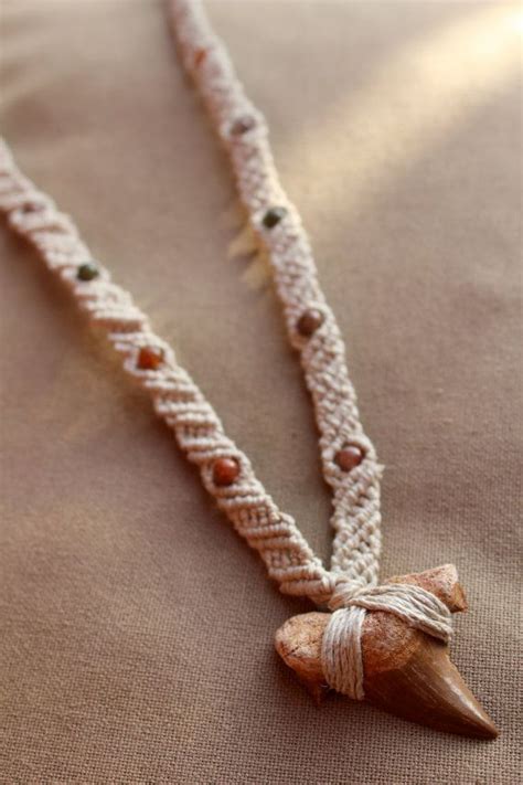 I hope this video finds you well and happy! Sharks Tooth Macrame Hemp Necklace by PerpetualSunshine111 ...