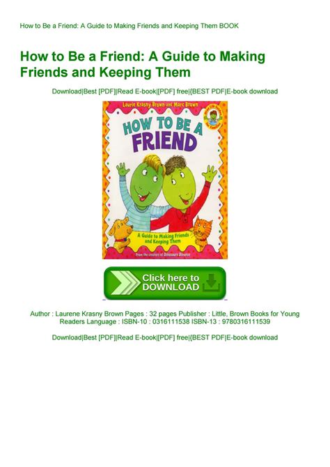 How to have great conversations and keep them going. HOW-TO-BE-A-FRIEND:-A-GUIDE-TO-MAKING-FRIENDS-AND-KEEPING-THEM-BOOK by Sisternbusy - Issuu