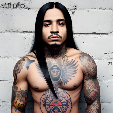 Latin colombian man straight hair face tatto trap rap - Arthub.ai