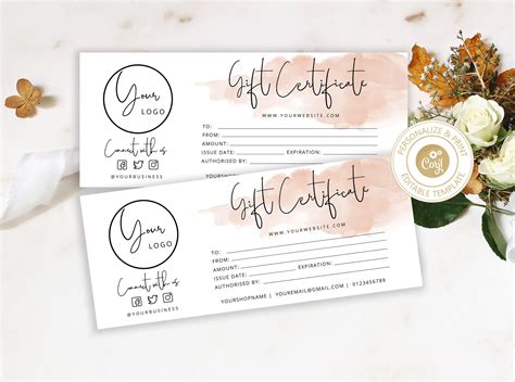 Customize this design with your video, photos and text. Editable Gift Certificate Template for any business ...