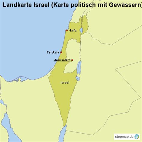 Landkarte zu israelischen siedlungen in den golanhöhen. StepMap - Landkarte Israel (Karte politisch mit Gewässern ...