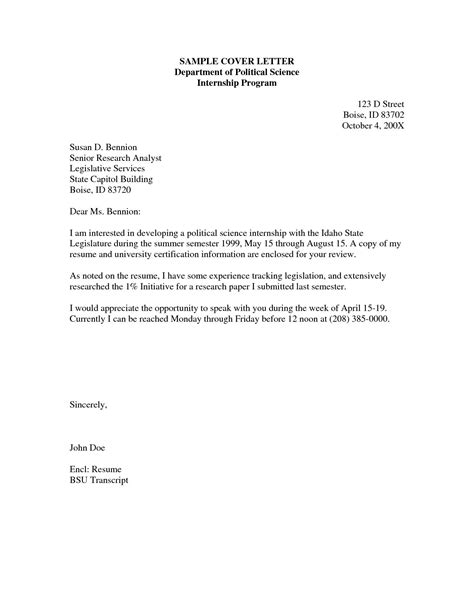 Usage of the internship cover letter sample. Write a letter to somebody else in an equally enticing ...