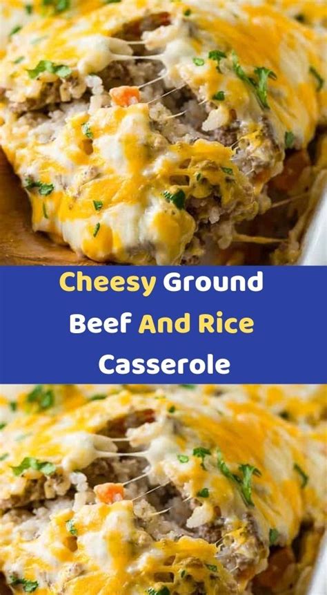 Enjoy it with a veggie for the perfect meal! Cheesy+Ground+Beef+And+Rice+Casserole | Beef and rice ...