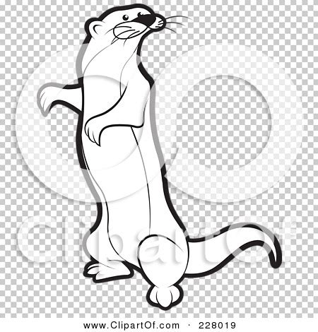 Download Royalty-Free (RF) Clipart Illustration of a Coloring Page Outline Of A Standing Mongoose by Lal ...