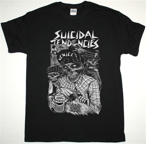 This special limited edition for suicidal tendencies features the discharge printed st allover pattern and an. Suicidal Tendencies - Pepsi Black & White T-Shirt - Yuri's ...