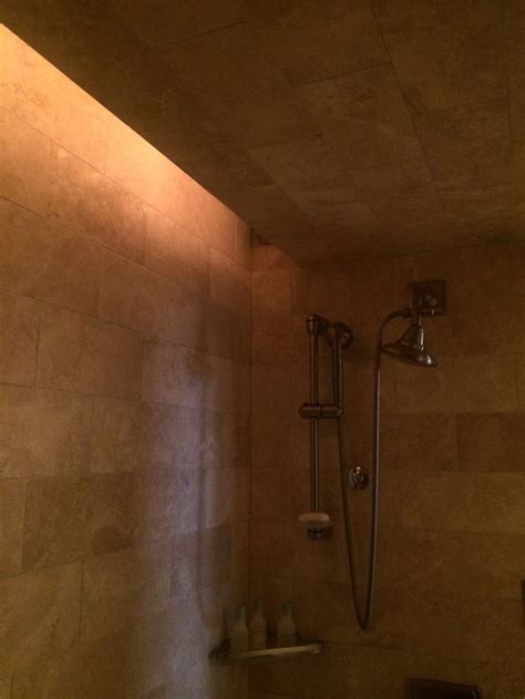 The one reason why recessed lighting is timeless because they offer the flexibility to change the finishes later. Shower drop ceiling with back lighting | Master bathroom ...