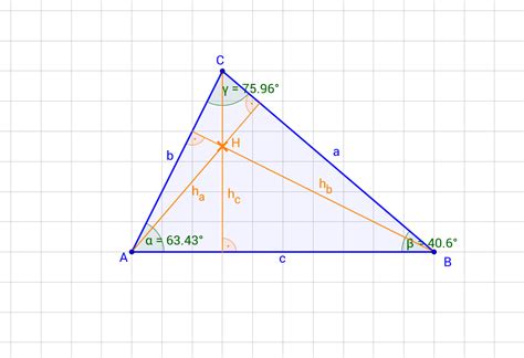 Beim stumpfwinkligen dreieck ist ein winkel größer als 90° (und kleiner als 180°). Höhenschnittpunkt im Dreieck - GeoGebra