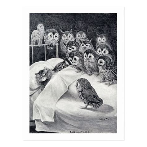 Louis wain, cat and her kittens. Cats Nightmare, Louis Wain Postcard | Zazzle.com | Louis ...