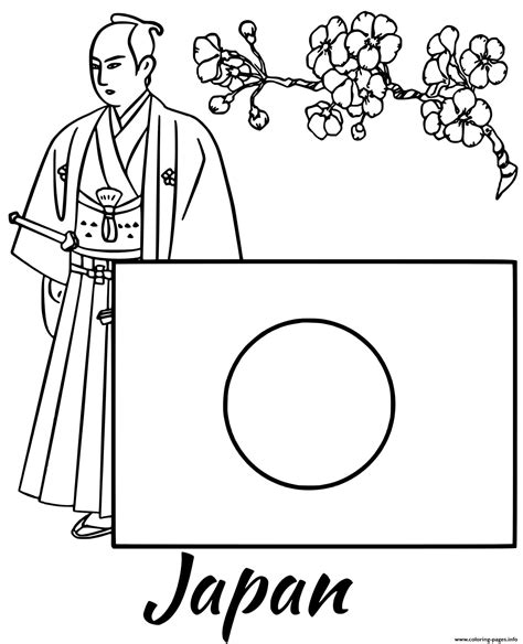 Get crafts, coloring pages, lessons, and more! Japan Flag Samurai Coloring Pages Printable