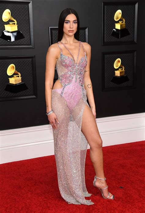 The show took place before a live. Dua Lipa at the Grammy Awards 2021