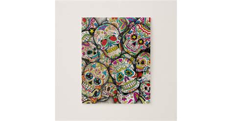 Mexican skulls drawings for halloween. Sugar Skull Collage Jigsaw Puzzle | Zazzle.com