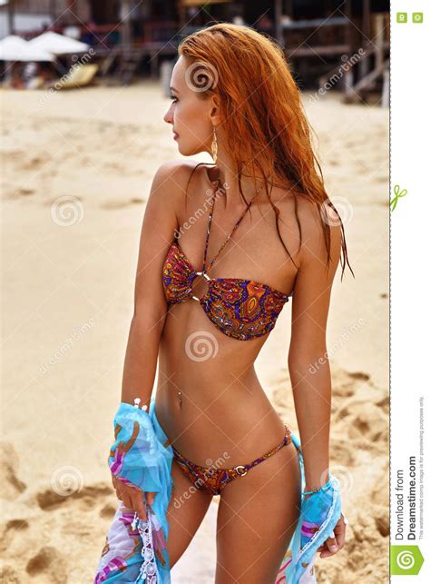 Every body is a beach body. Summer Girl With Fit Bikini Body Relaxing On Beach Stock ...