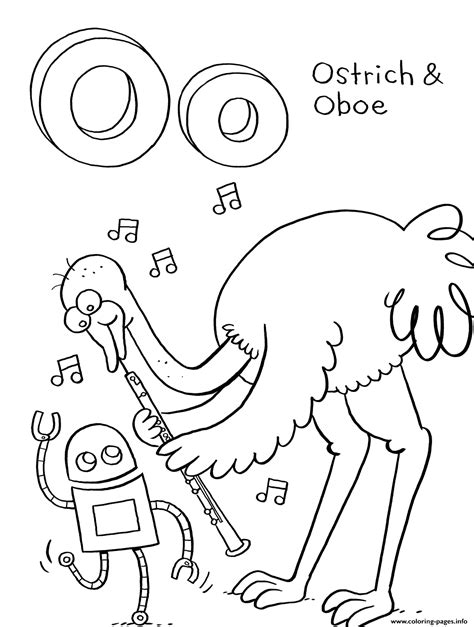 Oboists typically make their own reeds. Oboe And Ostrich Alphabet S9bd1 Coloring Pages Printable