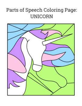 Color the squares with the letter l coloring page. Parts of Speech Coloring Page: Unicorn by HayBird | TpT