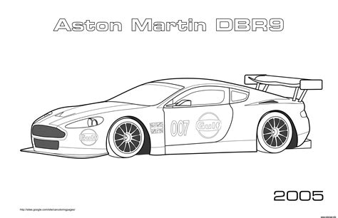 Chaque dessin est imprimé sur une page séparée. Coloriage Aston Martin Dbr9 2005 Dessin Voiture De Course ...