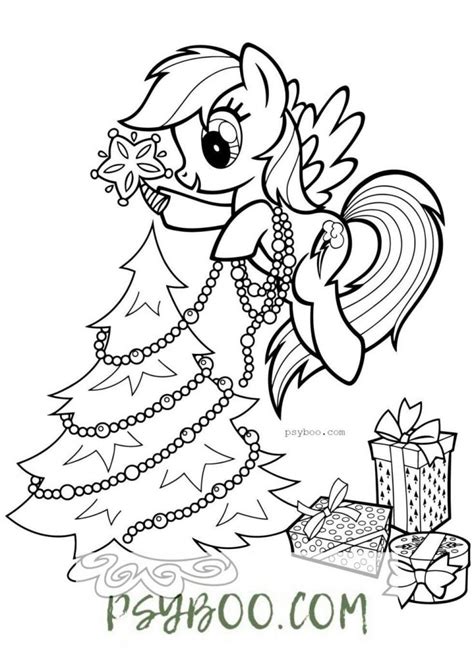 You can use our amazing online tool to color and edit the following my little pony rarity coloring pages. Coloring Page My Little Pony Rainbow Dash & Christmas Tree ...