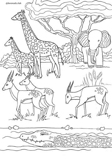 These puzzles are themed to keep kids occupied while waiting for festivities to get under way. Animals and Birds - Safari - Favoreads Coloring Club