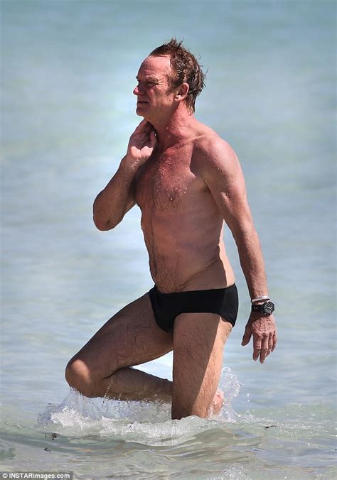 Mature lady rides his young man. Sting, 65, shows off physique in just a Speedo in Miami ...