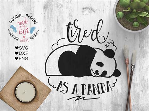 But any donation are very appreciated. Tired As a Panda Cutting File ~ Illustrations ~ Creative ...