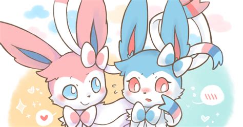 Pixiv is an illustration community service where you can post and enjoy creative work. Pokémon, Eeveelution, sylveon / ニンフィアx2 - pixiv