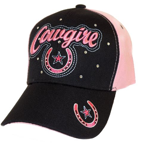 Disney's minnie mouse women's embroidered pink baseball cap. Cowgirl Embroidered Baseball Cap / Black & Pink ...