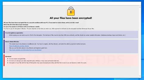 Rather than kidnapping and holding an individual for a. Remove bitcoin@email.tg.NcOv ransomware (Virus Removal Guide)