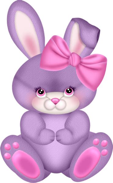Purple Bunny with Pink Bow Clipart | Purple bunny, Easter pictures, Purple easter