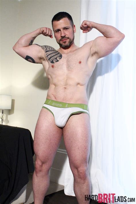 Latino jerking off his big uncut dick. Sexy big muscle rugby players Russ Magnus wanks his huge ...