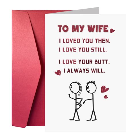 Buy Anniversary Card for Wife, Naughty Cute Birthday Card for Wife from