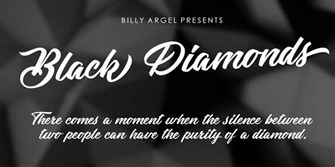 Commercial licenses and complete set available @ billyargel.com. Black Diamonds | dafont.com