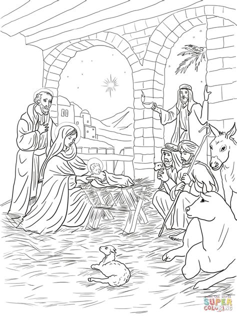 Baby jesus is waiting… nativity coloring pages shepherds and angels coloring pages - Google Search