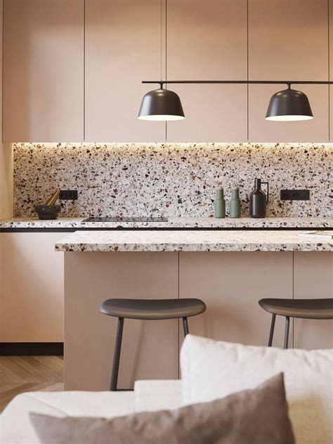 The look of terrazzo charmingly plays with speckles of texture and varied tones to create a whimsical yet glamorous space full of dimension. The return of terrazzo tile in modern home interior design in 2020 | Interior design kitchen ...