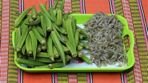 Dust the ladyfingers with powdered sugar. Village Food | Lady's Finger and Prawns Fry Recipe ...