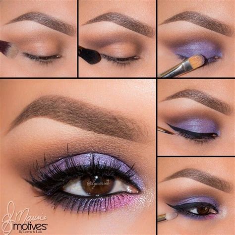 It automatically helps you appear more put together as a whole. Step by step purple and pink eye makeup look (With images ...