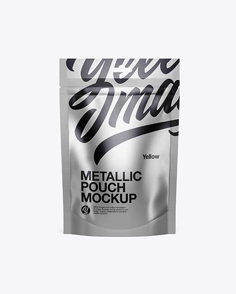 Download Matte Metallic Stand Up Pouch With Zipper Mockup Front View