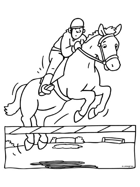 We hebben een heleboel mooie plaatjes van paarden verzameld om te downloaden / printen en in te kleuren. Kleurplaat Paardrijden - ruiter - Kleurplaten.nl