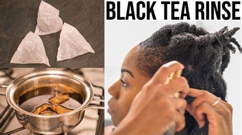 Brew a few cups of very strong black tea (using 6 tablespoons/ 6 teabags), cool it and pour it through your hair. BLACK TEA RINSE on NATURAL HAIR - YouTube