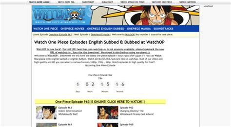 Just before his death, roger announces that his treasure, the one piece, will be available to anyone who finds it, beginning the great pirate era. www1.watchop.io - Watch Watch One Piece Online -... - Www ...