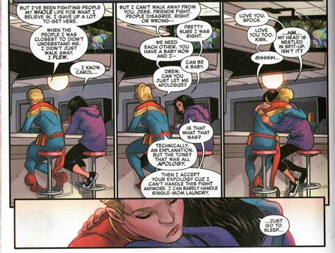 How is he supposed to tell a hundred year old super soldier 'no', when deep in. Awww! Carol Danvers. Jessica Drew. Captain Marvel #0 ...