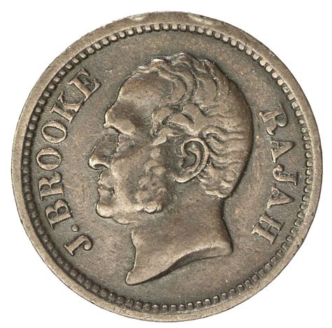 1st white rajah of sarawak. SARAWAK: James Brooke, 1841-1868, AE 1/4 cent, 1863. F ...