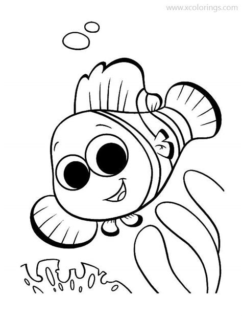 Clownfish coloring page to color, print or download. Nemo the Clownfish Coloring Pages - XColorings.com